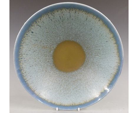 Poole Pottery freeform studio bowl, H7 x D27cm