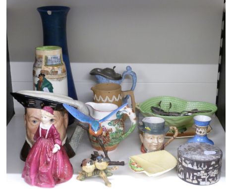 Royal Worcester Grandmother's Dress figurine, Royal Doulton Henry VIII character jug, Carlton ware etc