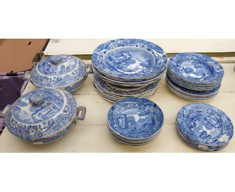 Spode Italian pattern six place setting dinner service including 6 x 25.5cm dinner plates, 6 x 20cm places, 6 x 16cm plates, 
