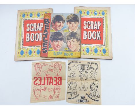 Nems Beatles scrapbook with Beatles content from 1964 including transfer with two other vintage scrapbooks, one Beatles 1965 