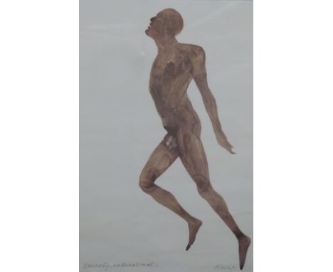 Dame Elizabeth Frink (British 1930-1993): Running Man 1980, a print for Amnesty International, 71x46cm