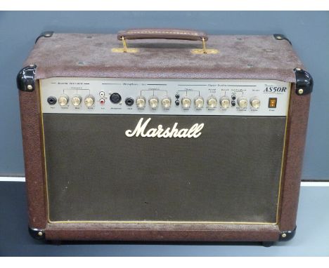 Marshall Amplifier AS50R 'Acoustic Soloist' model in vintage brown leatherette finish, no C2001-28-0414-H to rear label