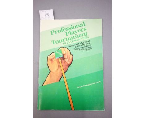 Snooker Autographs - 1983 Professional Players Tournament programme signed by 8 players including Jimmy White to player profi