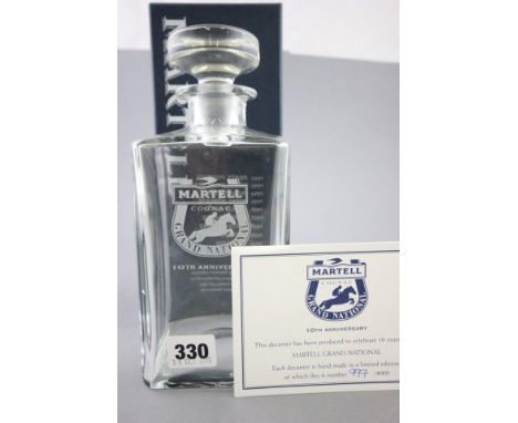 Boxed Martell 10th ANniversary Grand National glass Decanter
