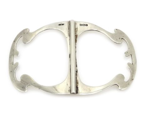 Edwardian Art Nouveau silver buckle, by S.M.L, Birmingham 1910