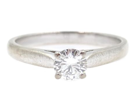 White gold single stone diamond ring, hallmarked 18ct, approx 0.4 carat