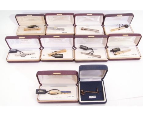 Mixed Lot: nine cased tie-clips