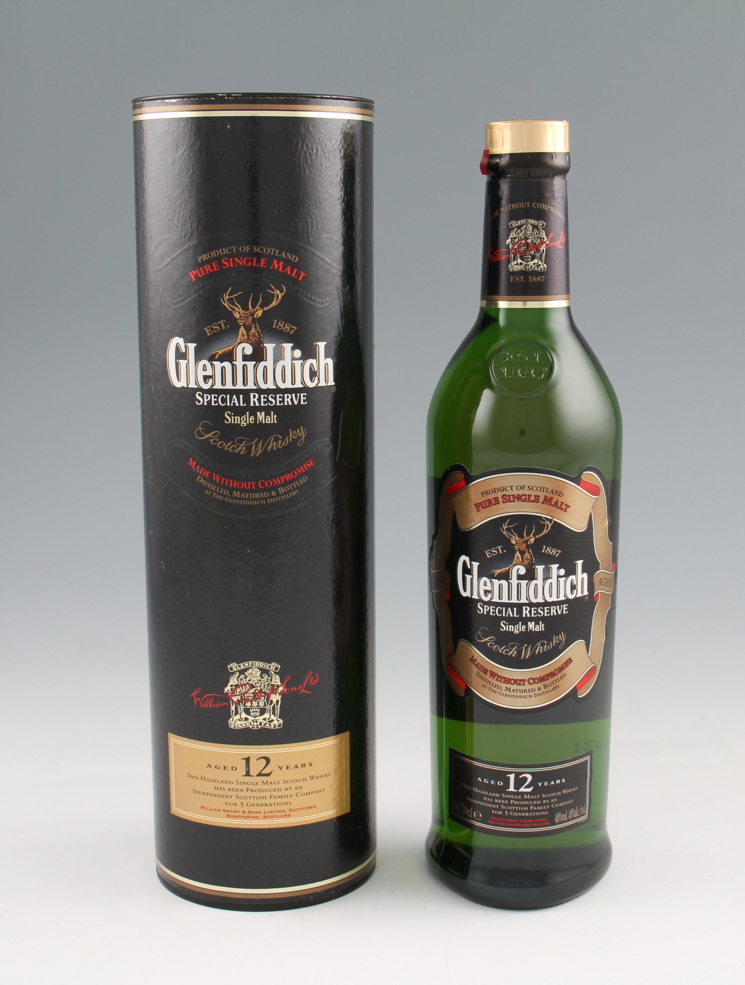 Glenfiddich Special Reserve 12 year old Single Malt Scotch Whisky. Old