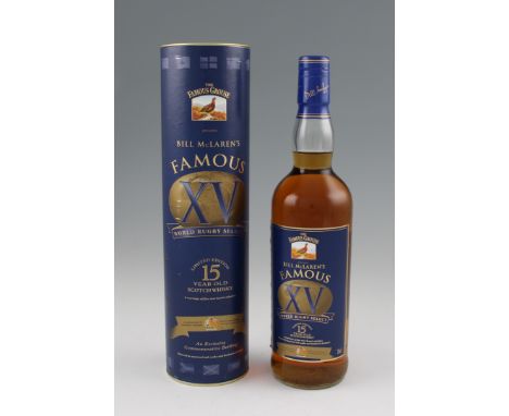 Famous Grouse 15 year old Scotch Whisky, limited edition Bill Mclaren's World Rugby Select Commemorative Bottling. 40%, 70cl.