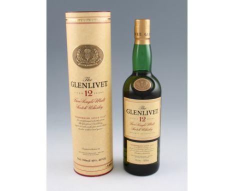 Glenlivet 12 year old Single Malt Scotch Whisky. Old bottling 1980/90's. 40%, 70cl.