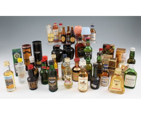 A collection of approximately 40 miniatures including Whisky, Brandy, Liqueur, Gin, Port & Mead.