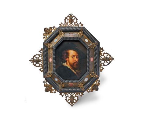 
	
		AFTER SIR PETER PAUL RUBENS
		SELF PORTRAIT
		Oil on board
		17 x 13cm (6½ x 5 in.)
		
		In an elaborate ebonised frame 