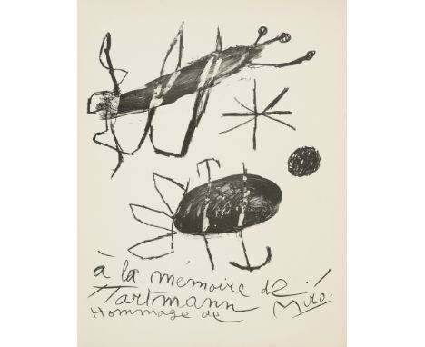 Joan Miro und André MassonSet aus 2 Graphiken. 1965. Je Zinklithographie auf Bütten. Blattmaße je 47 x 37 cm. Je im Stein sig