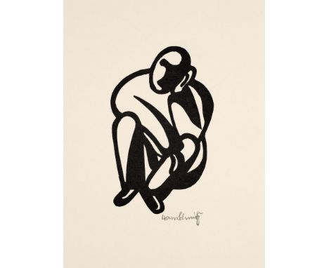 Hans Schmitz (1896 Köln - 1977)Set auf 4 Arbeiten. Je Linolschnitt auf chamoisfarbenem Vergée. Spätere Abzüge nach den Drucke