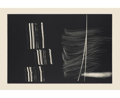 Informel - - Hans Hartung.  (1904 Leipzig - 1989 Antibes). Farandole. 1971. Lithographie auf chamoisfarbenem Vélin. 49,5 x 74