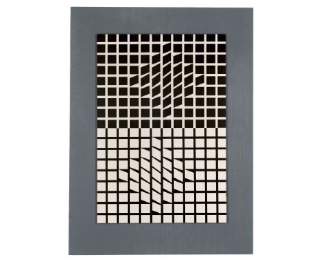 Geometrische Abstraktion - Op Art - - Victor Vasarely.  (1906 Pécs - 1997 Paris). Eridan II. 1956. Serigraphie auf eloxierter