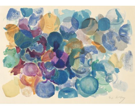 Ernst Wilhelm Nay.  (1902 Berlin - 1968 Köln). Farblitho 1961 (NOR). 1961. Farblithographie auf chamoisfarbenem Papier. 42 x 