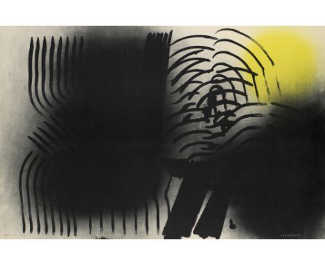 Informel - - Hans Hartung.  (1904 Leipzig - 1989 Antibes). Farandole. 1971. Lithographie auf leichtem Karton. 49 x 74 cm (49 
