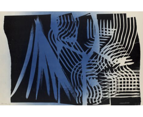 Informel - - Hans Hartung.  (1904 Leipzig - 1989 Antibes). Farandole. 1971. Lithographie auf leichtem Karton. 49 x 74 cm (49 