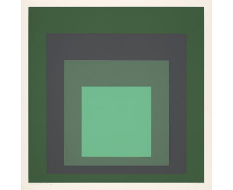 Konkrete Kunst - - Josef Albers.  (1888 Bottrop - 1976 New Haven). Die Oberfläche. 1965. Portfolio mit 5 Farbserigraphien. Je