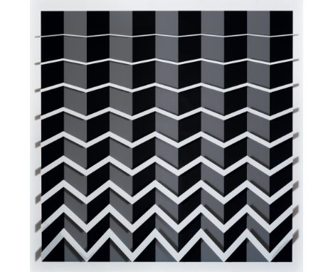 Geometrische Abstraktion - - Marcello Morandini.  (1940 Mantua). Komposition 681. 2018. 3D Konstruktion aus Baumwollpapier un