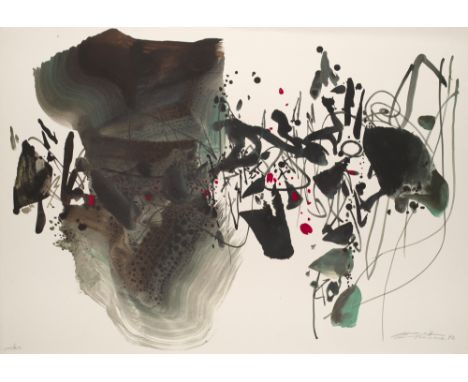 Informel - - Chu Teh-Chun (Zhu Dequn).  (1920 Xiao County (China) - 2014 Paris). Olympic Centennial. 1992. Farblithographie a