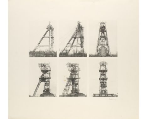 Hilla Becher (1934 Potsdam - 2015 Düsseldorf)Förderturm. 1971. Offset auf leichtem Karton. 34,5 x 39,5 cm (59,5 x 54,5 cm). S