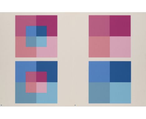 Konkrete Kunst - - Josef Albers.  (1888 Bottrop - 1976 New Haven). 81 Farbserigraphien und wenige Farboffsets in: Interaction