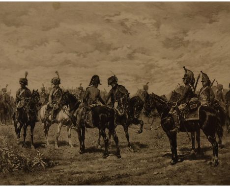 After Meissonier (1815-1891), a limited edition etching from a series of 375 by L. Ruet, signed to the border, image 15 cm x 