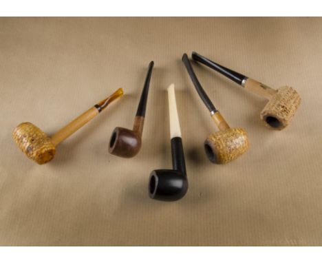 A Solid Comfort pre-war T.F Gauntley of Nottingham estate pipe, the boxed briar with straight ivory stem, in green retailers 