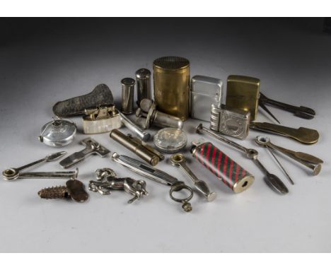 A collection of fold out pipe tools and lighters including one from the Campaign picnic Eisenhower Farm Sptember 12 1956, tog
