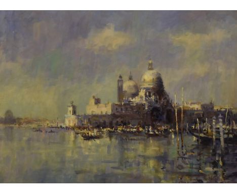 Gordon Radford (1936-2015), oil on board 'Santa Maria della Salute, Venice', signed lower right and with an inscription verso