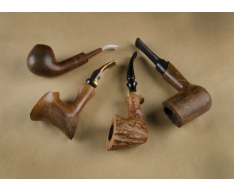 An Edwards freehand Algerian briar pipe, together with a Wiliey Galleon 85 USA rustic bowl example, a Jack's free hand straig
