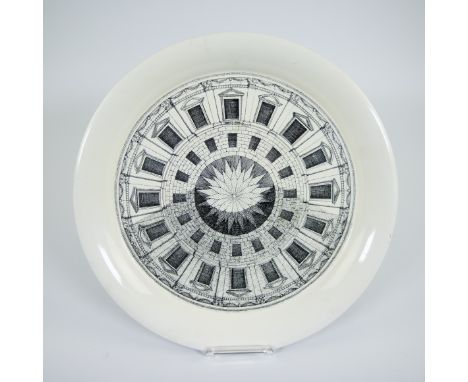 Fornasetti-Milano, an architectural decorative tray, 1950s, screen-printed aluminium, numbered 5/94Fornasetti-Milano, een arc