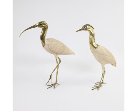Elli MALEVOLTI (XX) 'Ibis &amp; Bird' a pair of figures made of synthetic resin and metal.Elli MALEVOLTI (XX) 'Ibis &amp; Vog