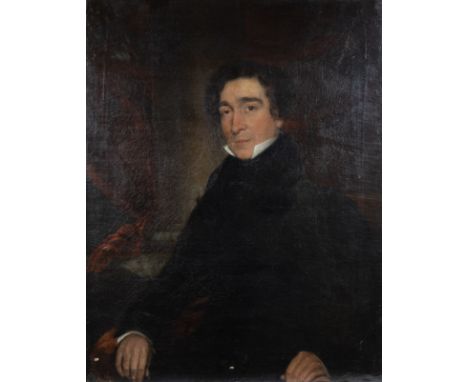 Oil on canvas Men's portrait portrait 1st half 19th centuryOlie op doek Herenportret 1e helft 19e eeuw92 x 71 cm