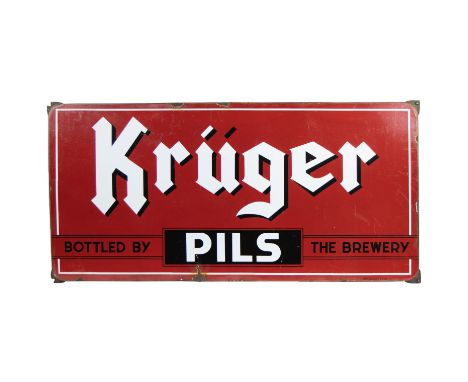 Plate in enamel of Kruger beerPlaat in emaille van Kruger bier47.5 x 98 cm