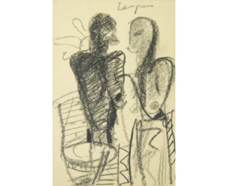 Floris JESPERS (1889-1965)Drawing Figures, signed.Tekening Figuren, getekend.14 x 9.5 cm
