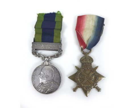 An Edward VII General Service Medal with 1908 North West Frontier clasp, bearing heavily rubbed name '9008 Lce Cpl...  1st Bt