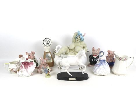 A group of modern ceramics, comprising a Beswick figure, Tommy Brock, a Royal Doulton figurine, My Best Friend, HN3011, a Roy