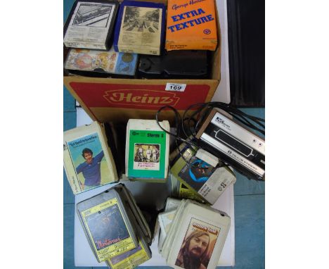 SELECTION 8 TRACK FILM AND MUSIC TAPES INC BEATLES AND ROLLING STONES + JVC PLAYER