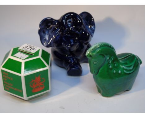 3 CERAMIC MONEY BOXES 1 X WEDGWOOD