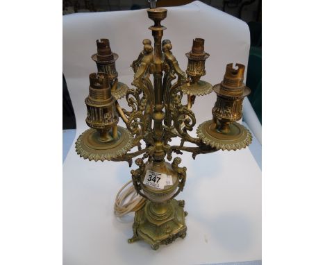 BRASS & ONYX 4 ARM LAMP