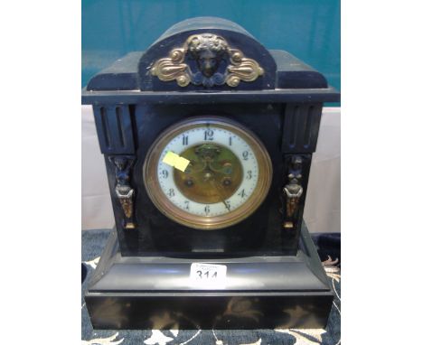 VICTORIAN SLATE MANTLE CLOCK