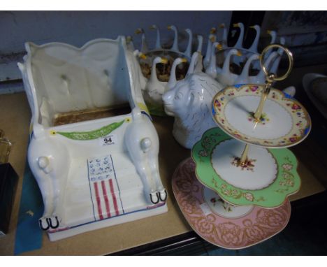LARGE CHINA ITEMS INCLUDING CAKE STAND