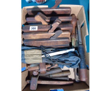 BOX OF ASSORTED WOODWORKING TOOLS