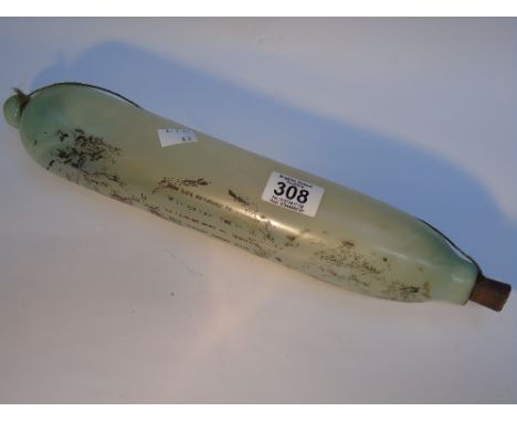 VICTORIAN DECORATED GLASS ROLLING PIN 'JACK'S SAFE RETURN'