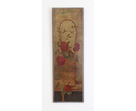 English School, late 19th centuryBaskets of rosesa pair, signed with initials 'MS' l.r., oil on panel84 x 27.5cm (2)Provenanc