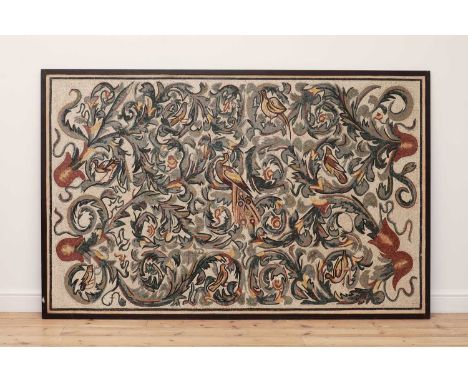 A Roman-style mosaic panel,20th century, depicting birds amongst scrolling acanthus,209cm wide132cm highCondition report: fib