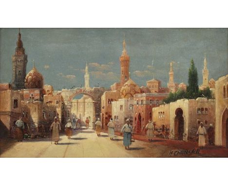Henry Carnier (French, 1843-1901)A street scene in Cairosigned 'H Carnier' l.r., oil on canvas19 x 31.5cmCondition report: Un